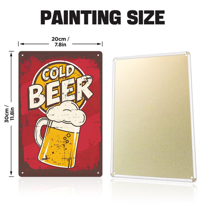 DIYArtCool™ Metal Bar/Posters Art Paint By Numbers- Cold Beer Classic  #06(20x30cm /7.8"x11.8"）