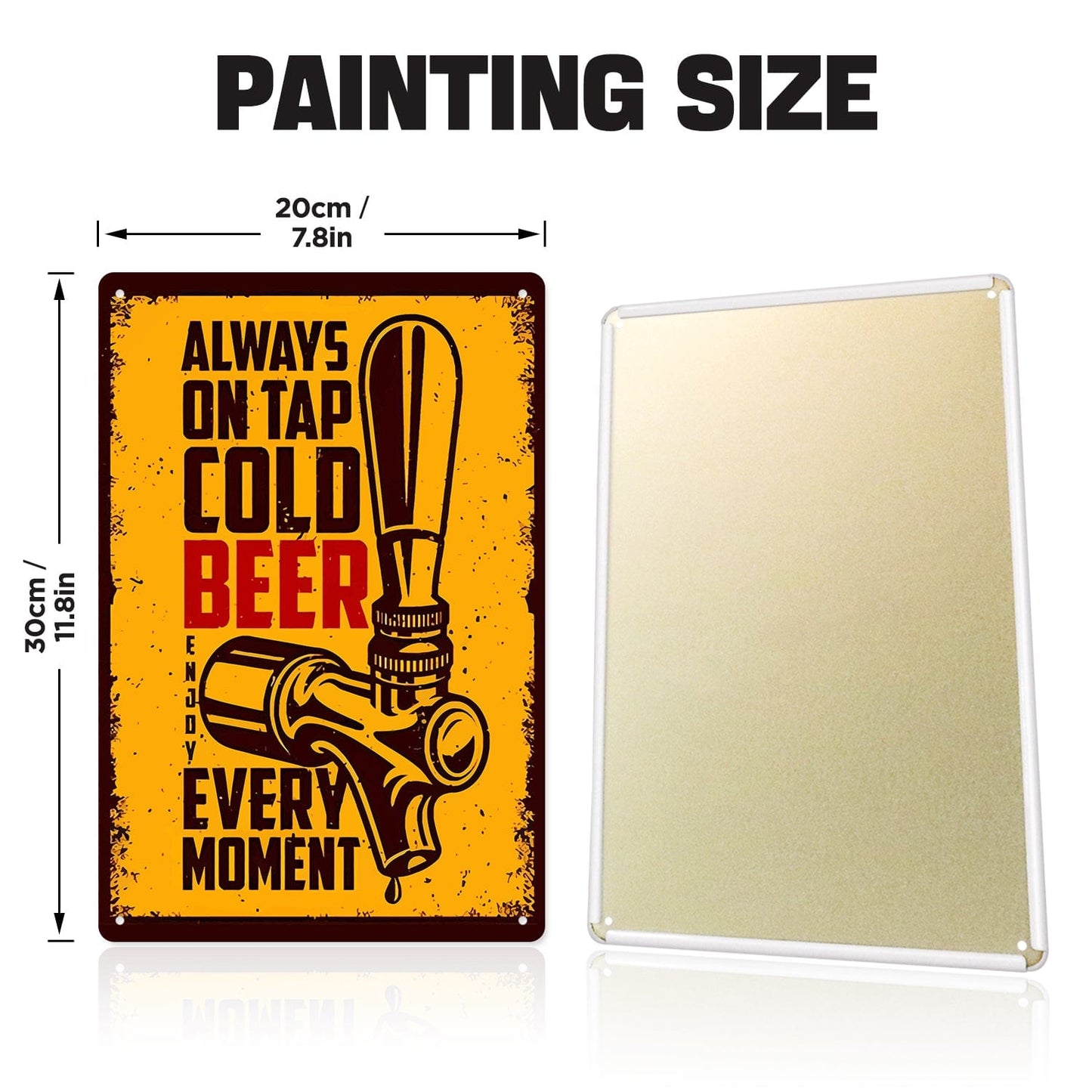 DIYArtCool™ Metal Bar/Posters Art Paint By Numbers- On Tap Cold Bee #04 (20x30cm /7.8"x11.8"）
