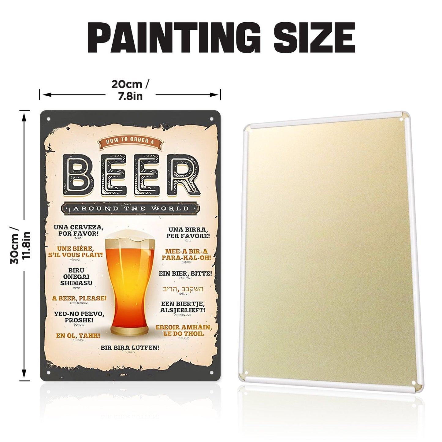 DIYArtCool™ Metal Bar/Posters Art Paint By Numbers- Beer Please! #01（20x30cm /7.8"x11.8"）