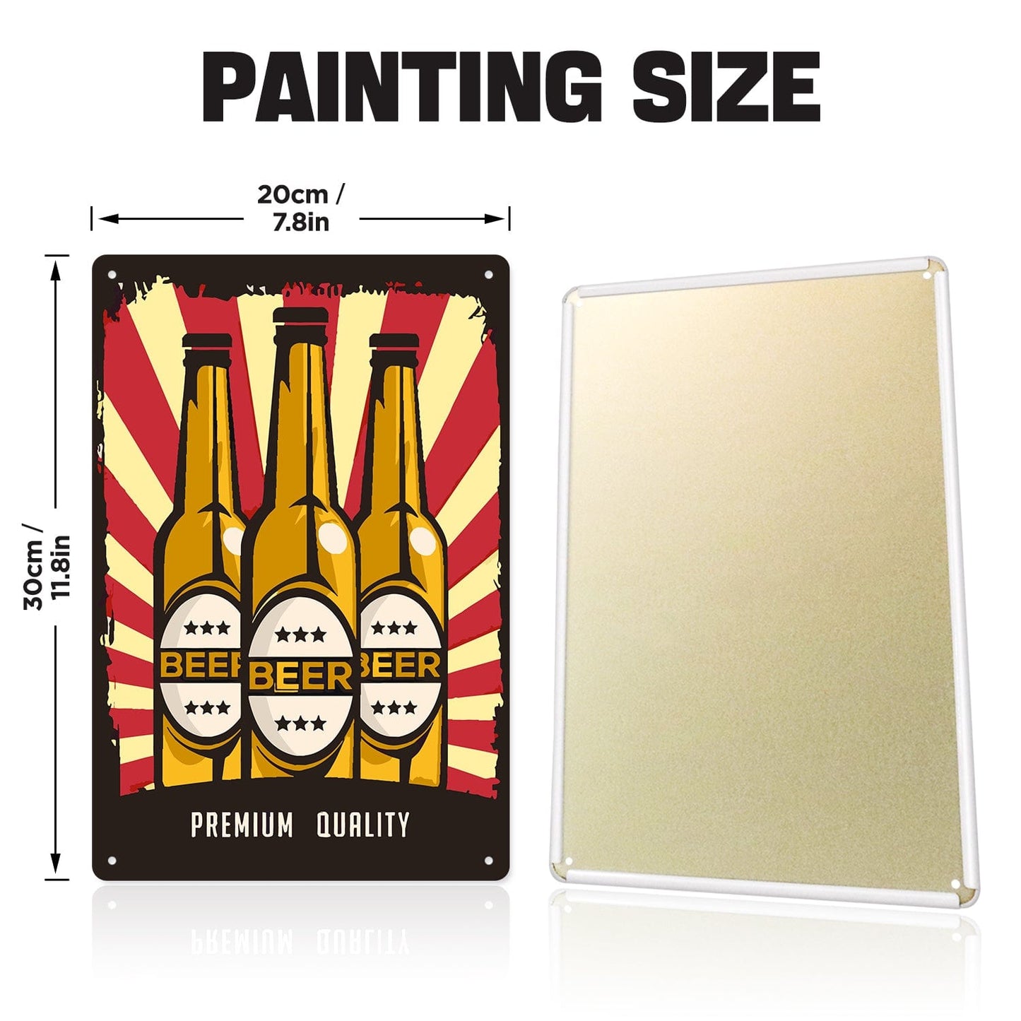 DIYArtCool™ Metal Bar/Posters Art Paint By Numbers- Premium Beer Trio #2 (20x30cm /7.8"x11.8"）