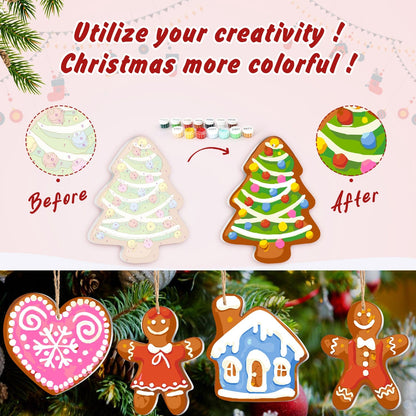🎄Christmas Decorations Paint-By-Numbers – 8PCS Holiday Craft Set MBH31