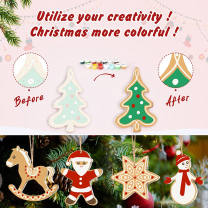 🎄Christmas Decorations Paint-By-Numbers – 8PCS Holiday Craft Set MBH39