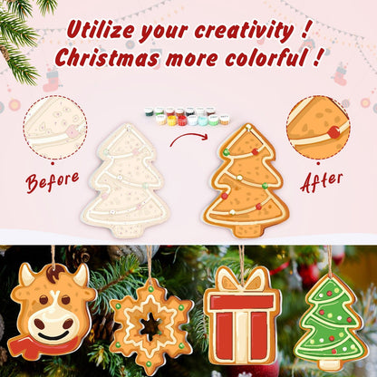 🎄 Christmas Decorations Paint-By-Numbers – 8PCS Holiday Craft Set MBH34
