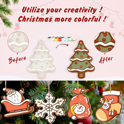 🎄Christmas Decorations Paint-By-Numbers – 8PCS Holiday Craft Set MBH33
