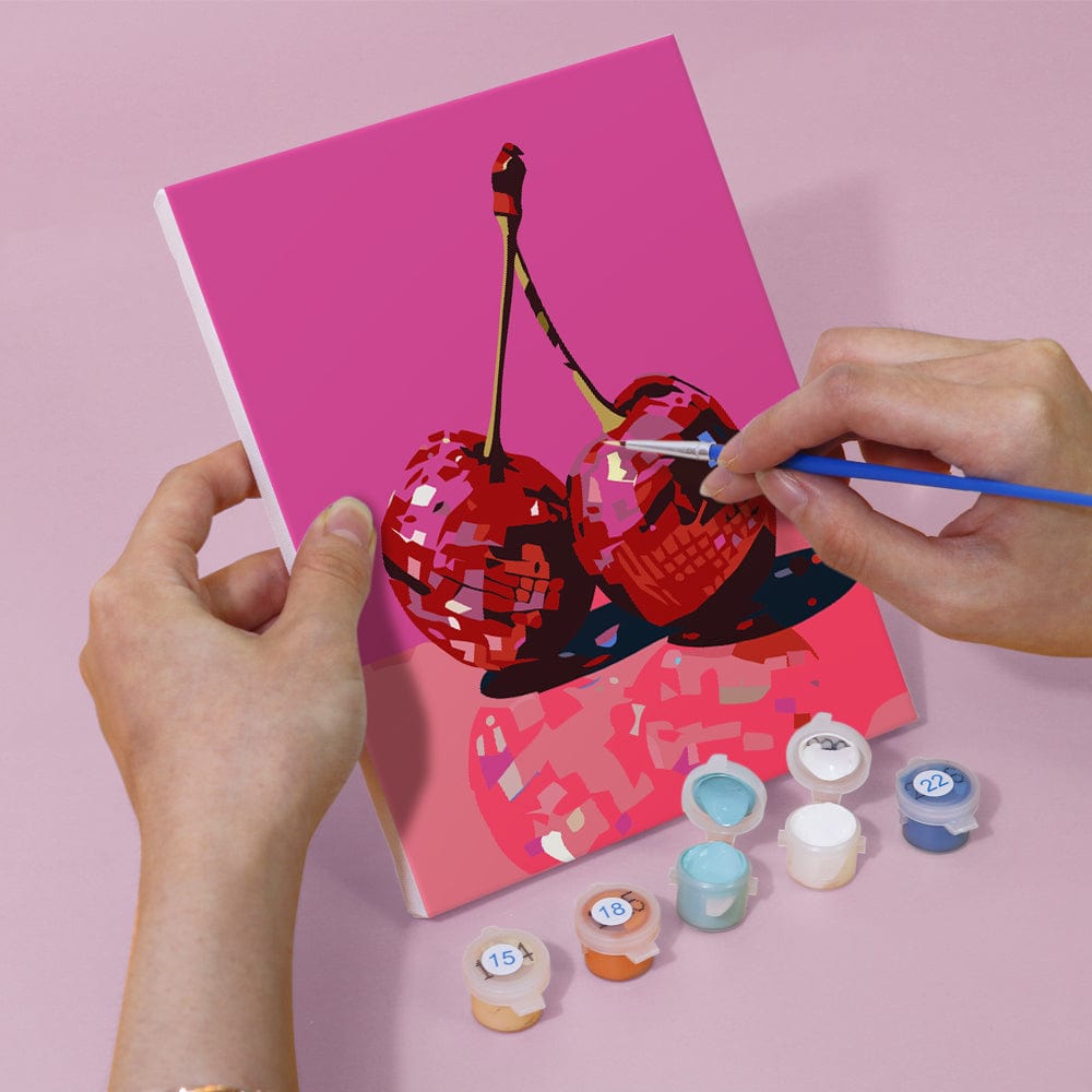 6 Mini Paintings – Disco Fruits Pop Art Set (5.9” x 7.9” / 15 x 20 cm)