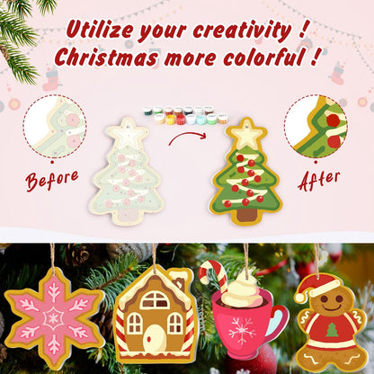 🎄Christmas Decorations Paint-By-Numbers – 8PCS Holiday Craft Set MBH22