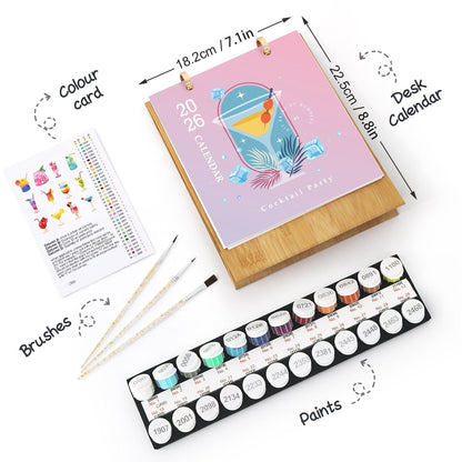 2026 Desk Calendar Series –  Drinks /Paint by Numbers(18.2cm x 22.5cm)