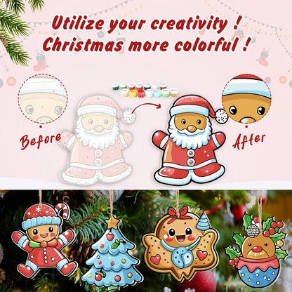 🎄Christmas Decorations Paint-By-Numbers – 8PCS Holiday Craft Set MBH29