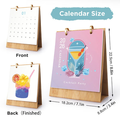 2026 Desk Calendar Series –  Drinks /Paint by Numbers(18.2cm x 22.5cm)