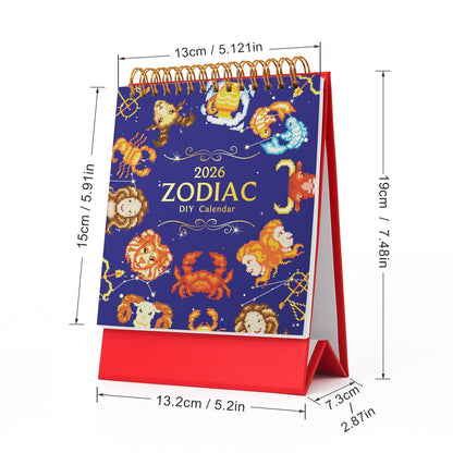 DIYArtCool™ 2026 Desk Calendar Series – Zodiac Spark /Diamond Painting(19cm x 13.2cm)