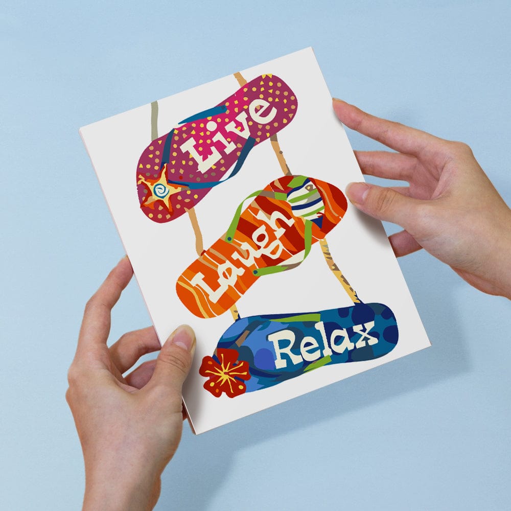 6 Mini Paintings – Flip-Flop Summer Fun Set (5.9” x 7.9” / 15 x 20 cm)