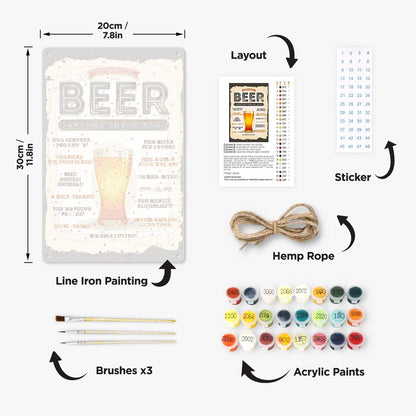 DIYArtCool™ Metal Bar/Posters Art Paint By Numbers- Beer Please! #01（20x30cm /7.8"x11.8"）