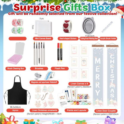 DIYArtCool Christmas Surprise Gift Box 🎄  – Paint by Numbers Edition C