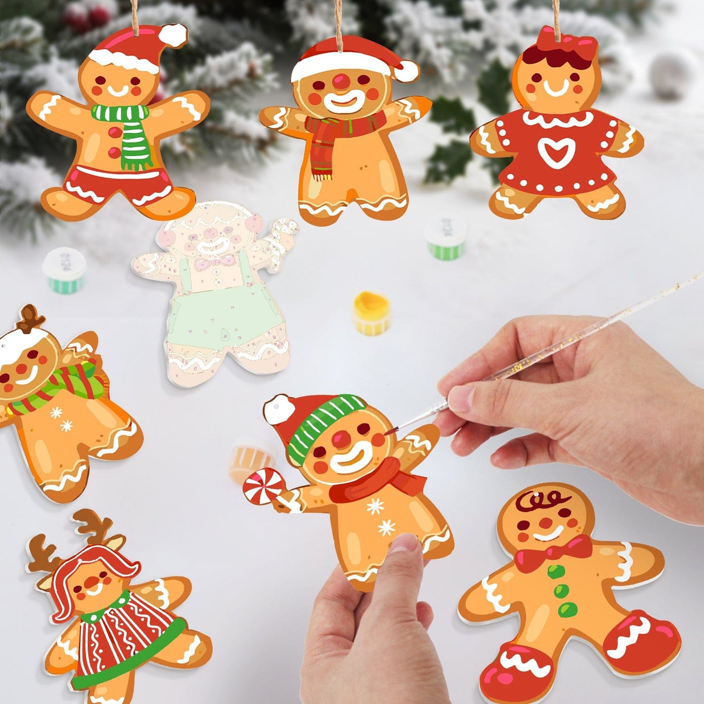 🎄 Christmas Decorations Paint-By-Numbers – 8PCS Holiday Craft Set MBH36