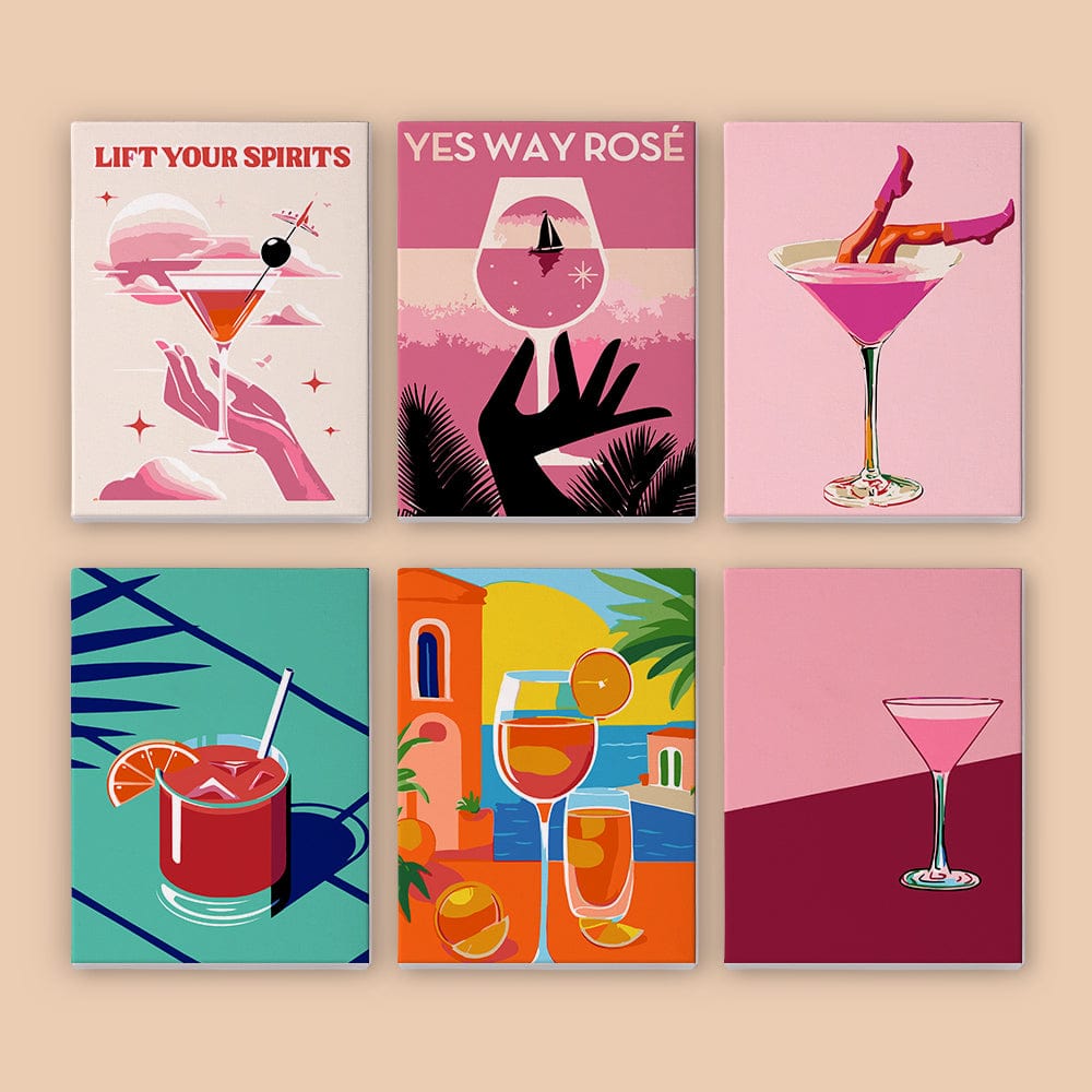 6 Mini Paintings – Pink Hour Paintings (5.9” x 7.9” / 15 x 20 cm)
