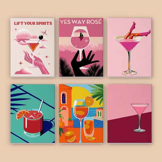 6 Mini Paintings – Pink Hour Paintings (5.9” x 7.9” / 15 x 20 cm)