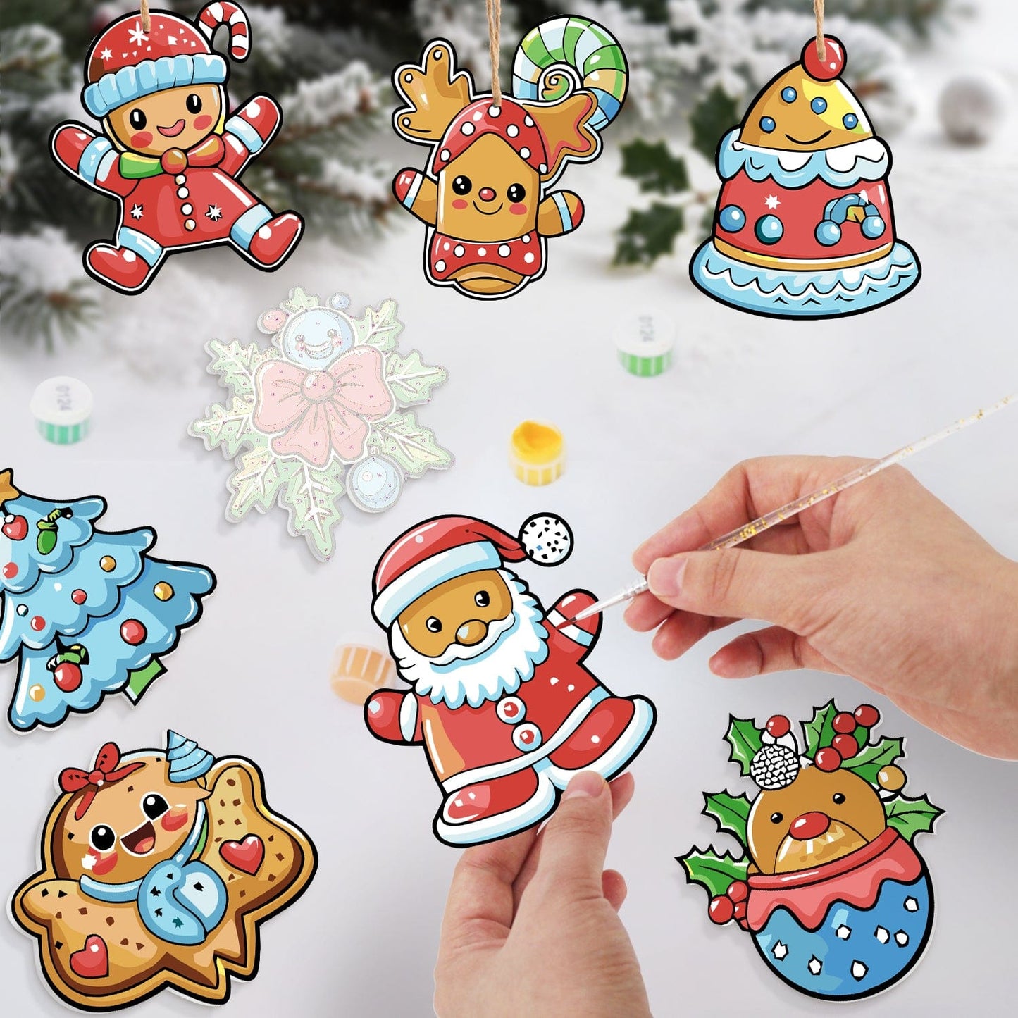 🎄Christmas Decorations Paint-By-Numbers – 8PCS Holiday Craft Set MBH29