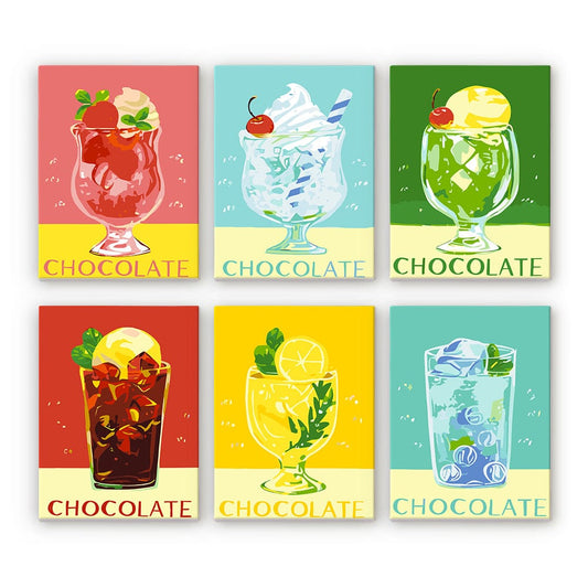 6 Mini Paintings – Summer Treats (5.9” x 7.9” / 15 x 20 cm)