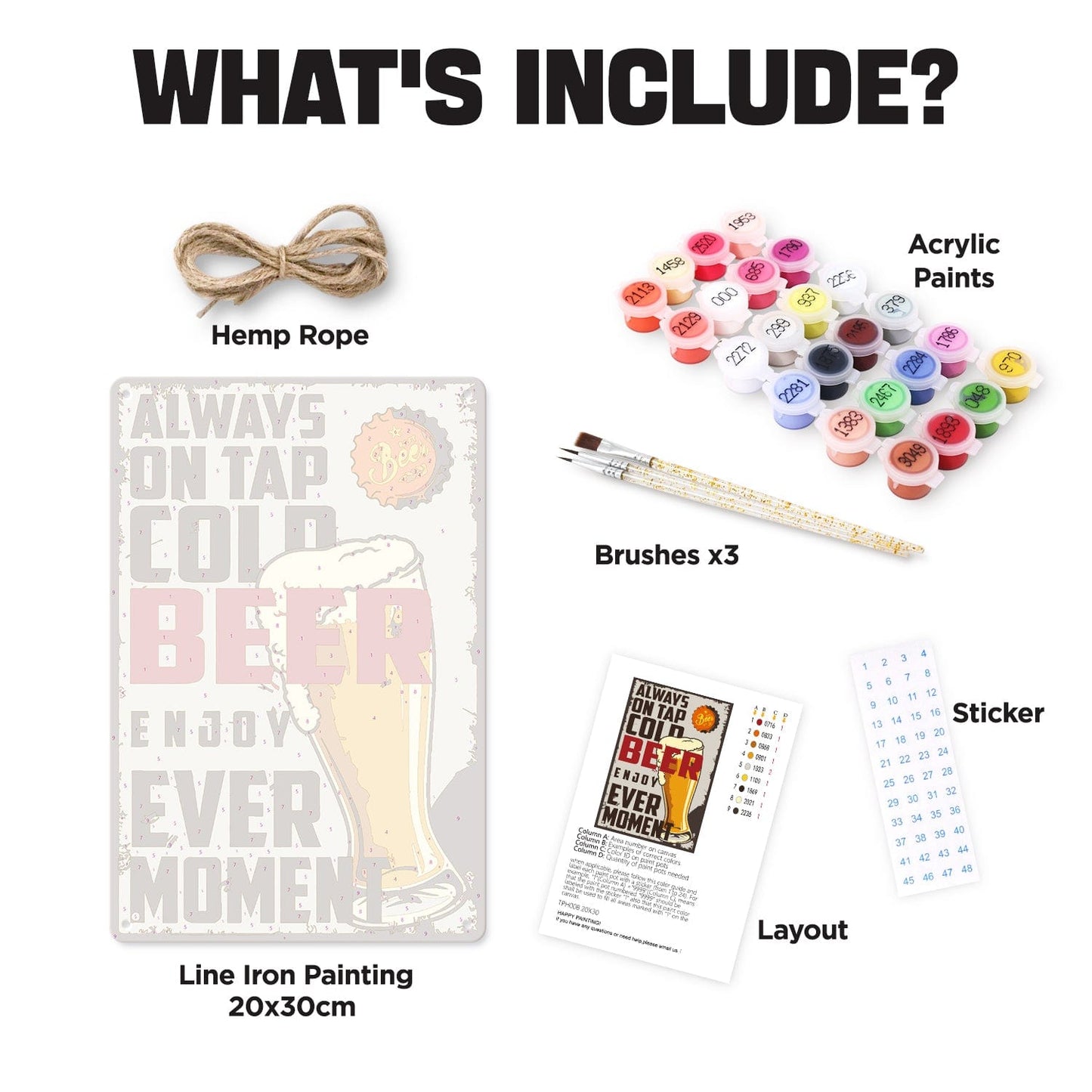 DIYArtCool™ Metal Bar/Posters Art Paint By Numbers- Always on Tap #08 (20x30cm /7.8"x11.8"）