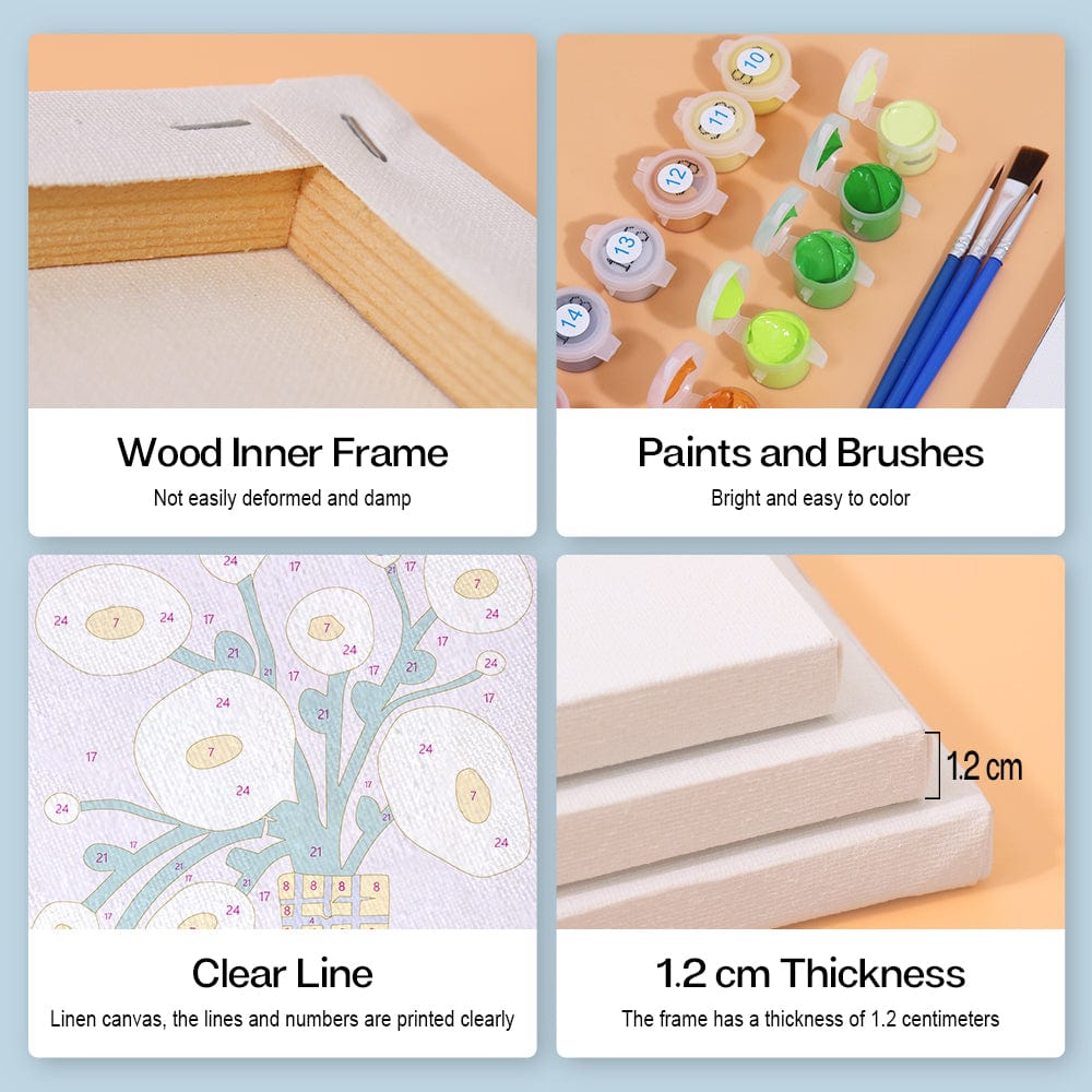 6 Mini Paintings – Modern Blooms Art Set (5.9” x 7.9” / 15 x 20 cm)