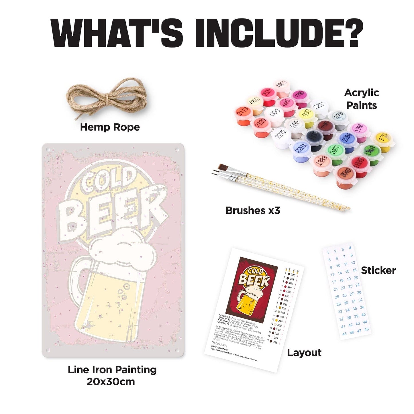 DIYArtCool™ Metal Bar/Posters Art Paint By Numbers- Cold Beer Classic  #06(20x30cm /7.8"x11.8"）