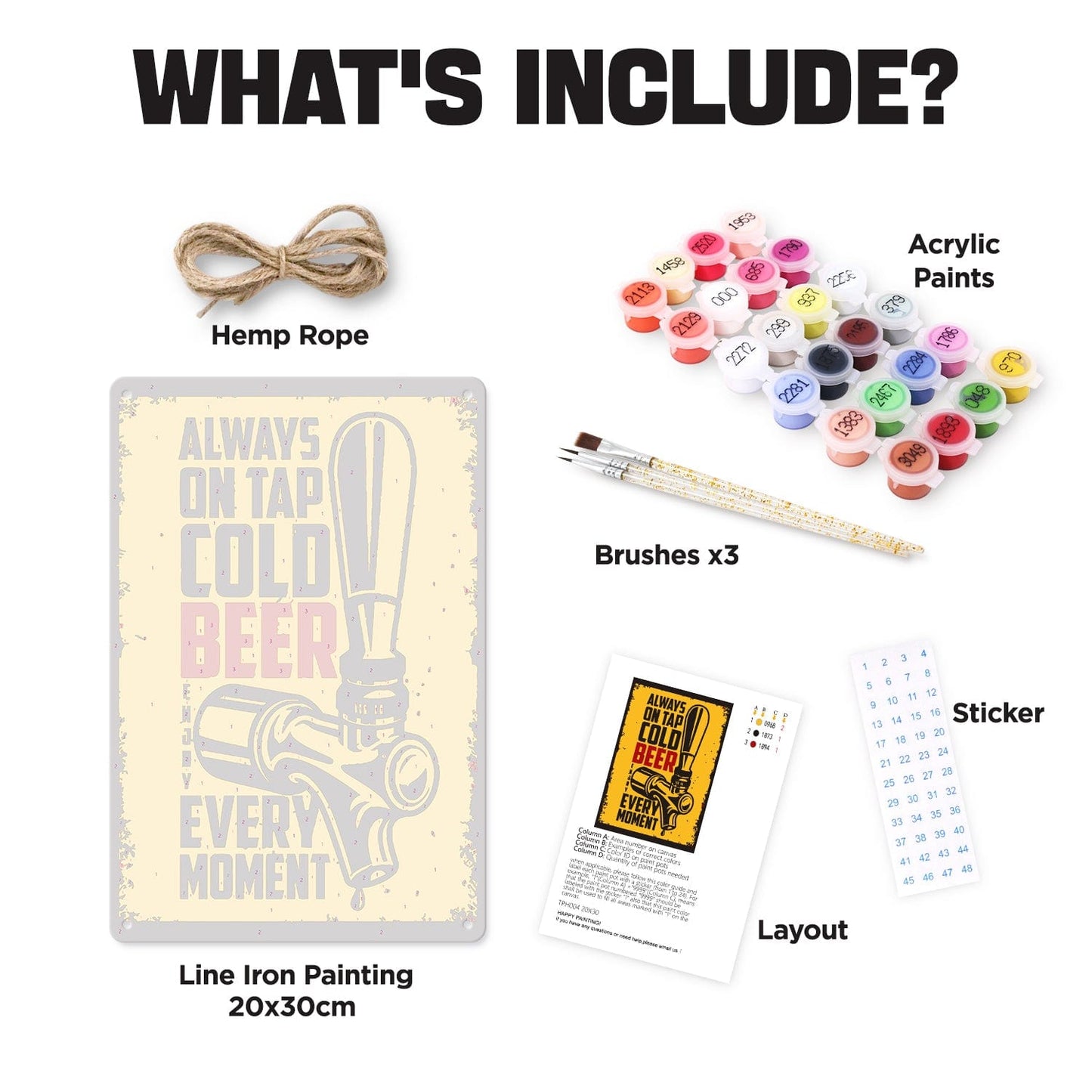 DIYArtCool™ Metal Bar/Posters Art Paint By Numbers- On Tap Cold Bee #04 (20x30cm /7.8"x11.8"）