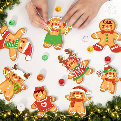🎄 Christmas Decorations Paint-By-Numbers – 8PCS Holiday Craft Set MBH36