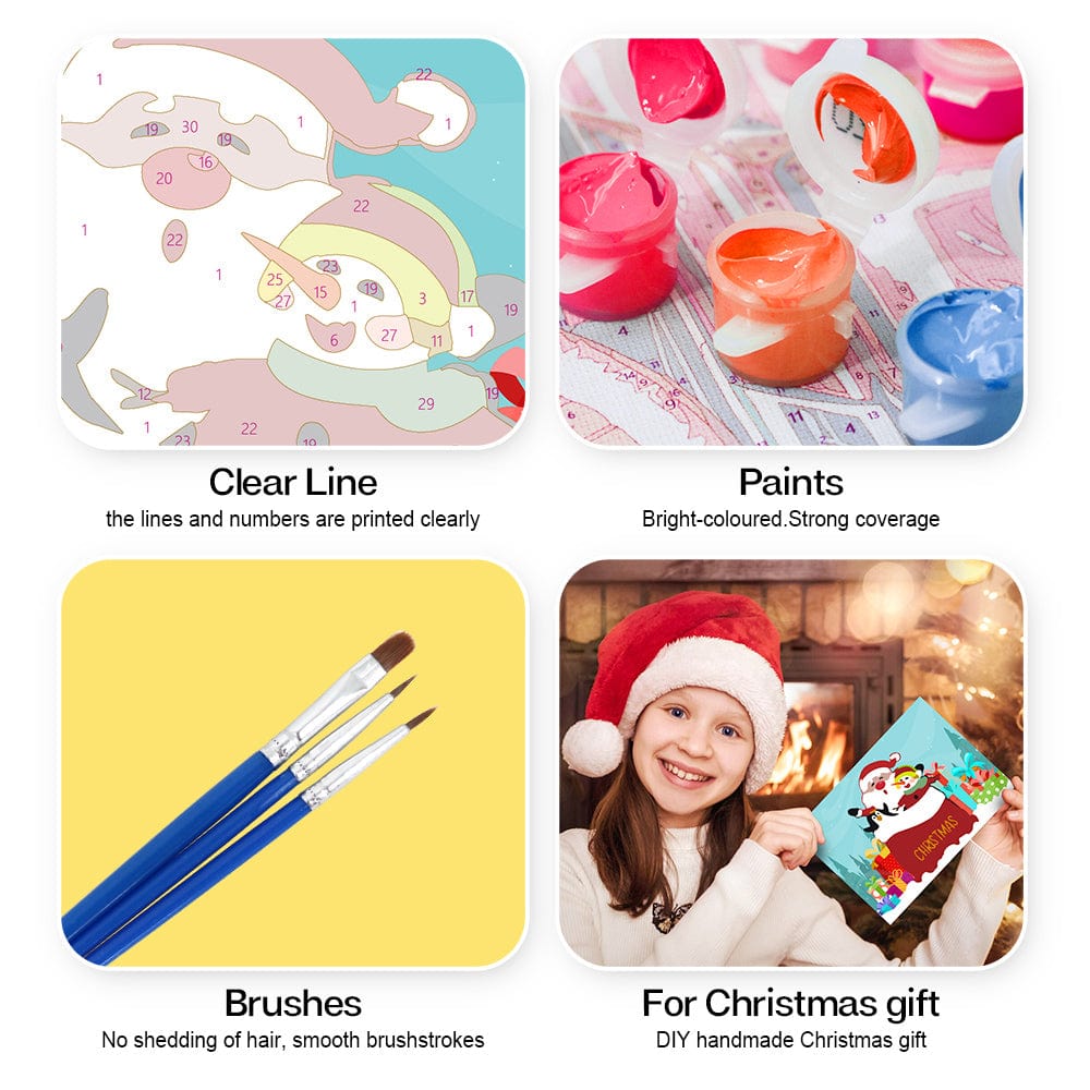 "Christmas card-6Pcs" Series by DIYArtCool #04 | Paint by Numbers(25.8cm*18cm)