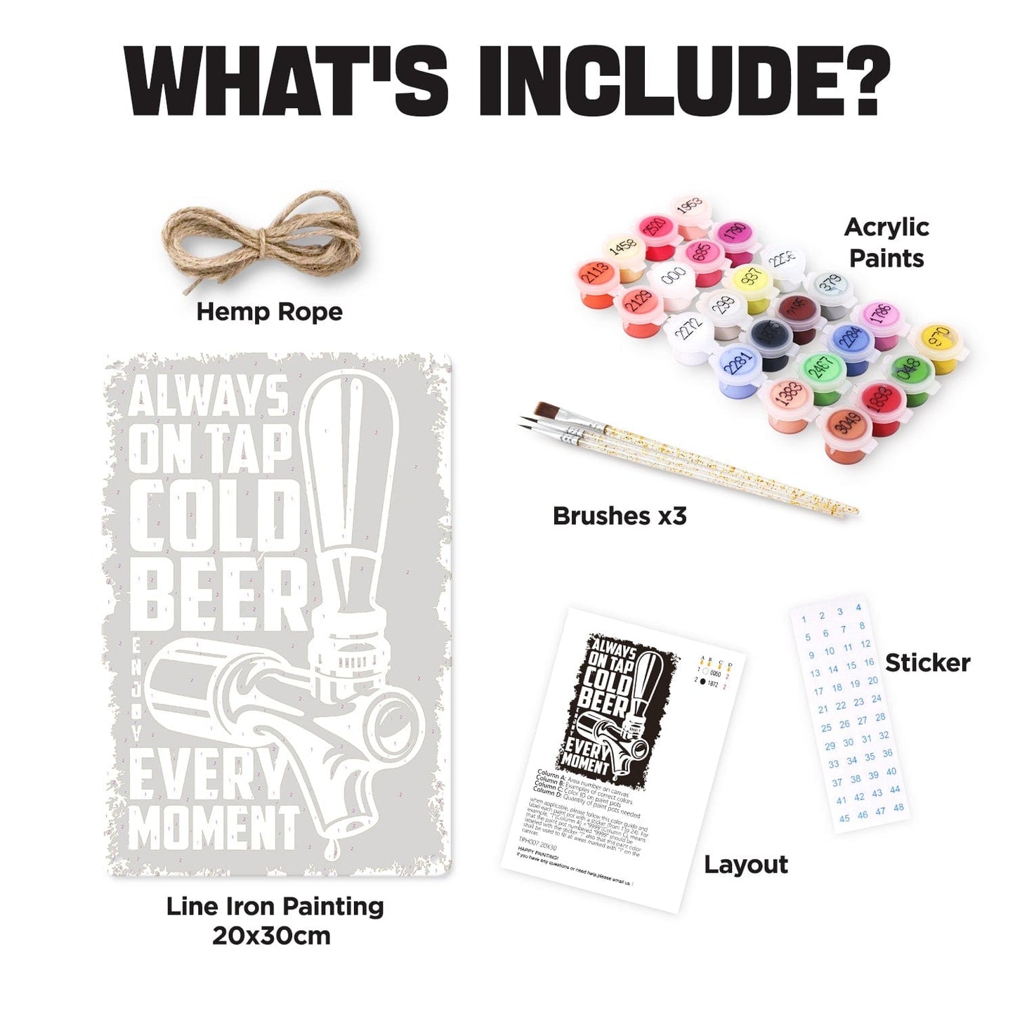 DIYArtCool™ Metal Bar/Posters Art Paint By Numbers- Cold Beer On Tap #07 (20x30cm /7.8"x11.8"）