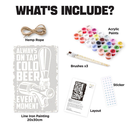 DIYArtCool™ Metal Bar/Posters Art Paint By Numbers- Cold Beer On Tap #07 (20x30cm /7.8"x11.8"）