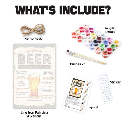 DIYArtCool™ Metal Bar/Posters Art Paint By Numbers- Beer Please! #01（20x30cm /7.8"x11.8"）