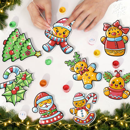 🎄Christmas Decorations Paint-By-Numbers – 8PCS Holiday Craft Set MBH30
