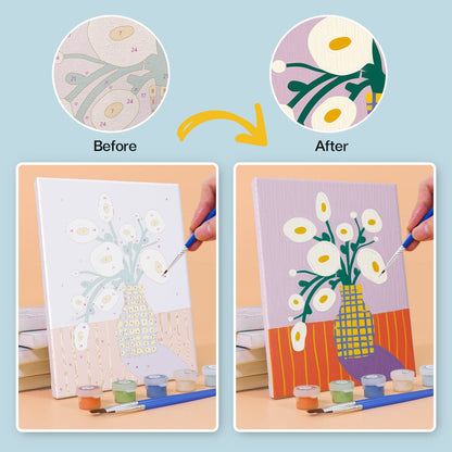 6 Mini Paintings – Modern Blooms Art Set (5.9” x 7.9” / 15 x 20 cm)