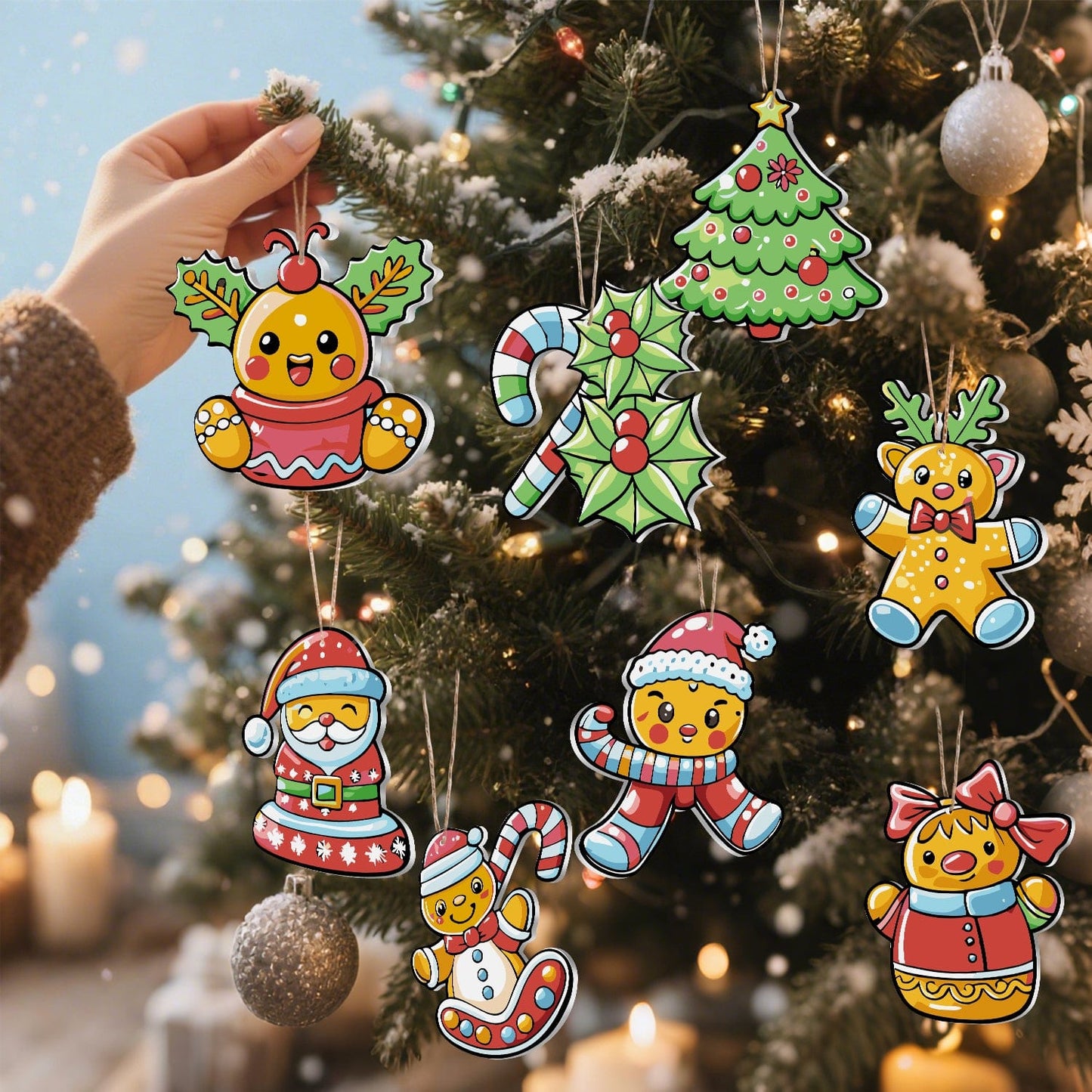 🎄Christmas Decorations Paint-By-Numbers – 8PCS Holiday Craft Set MBH30