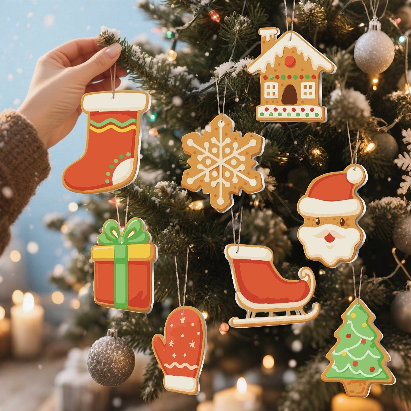 🎄Christmas Decorations Paint-By-Numbers – 8PCS Holiday Craft Set MBH32