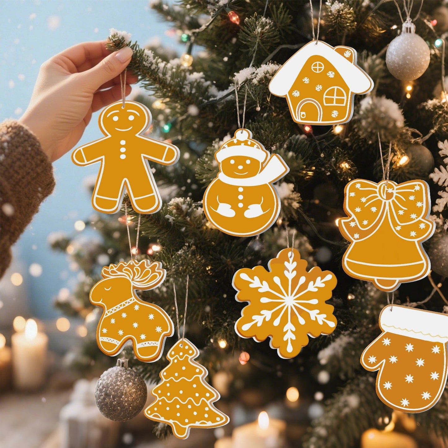 🎄 Christmas Decorations Paint-By-Numbers – 8PCS Holiday Craft Set MBH27