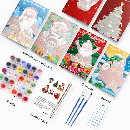 "Christmas card-6Pcs" Series by DIYArtCool #03 | Paint by Numbers(25.8cm*18cm)