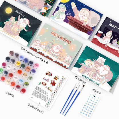 "Christmas card-6Pcs" Series by DIYArtCool #05 | Paint by Numbers(25.8cm*18cm)