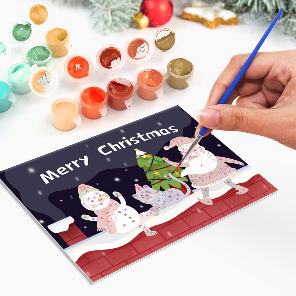 "Christmas card-6Pcs" Series by DIYArtCool #05 | Paint by Numbers(25.8cm*18cm)