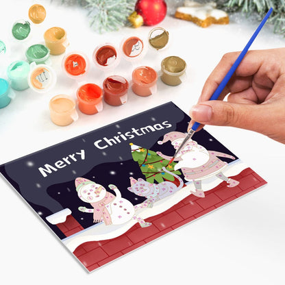 "Christmas card-6Pcs" Series by DIYArtCool #05 | Paint by Numbers(25.8cm*18cm)