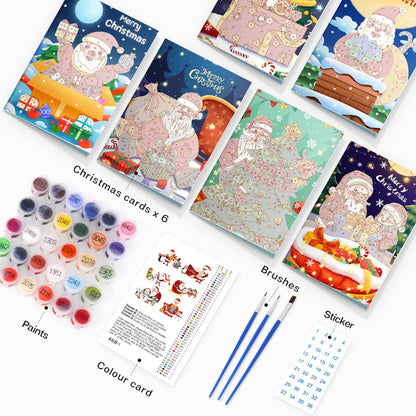 "Christmas card-6Pcs" Series by DIYArtCool #02 | Paint by Numbers(25.8cm*18cm)