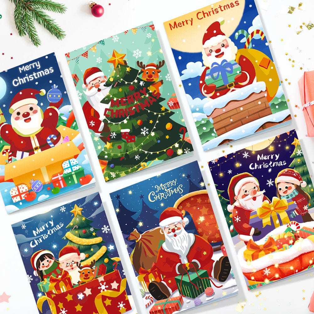 "Christmas card-6Pcs" Series by DIYArtCool #02 | Paint by Numbers(25.8cm*18cm)