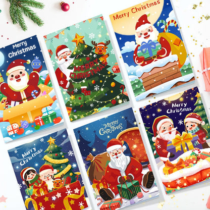 "Christmas card-6Pcs" Series by DIYArtCool #02 | Paint by Numbers(25.8cm*18cm)