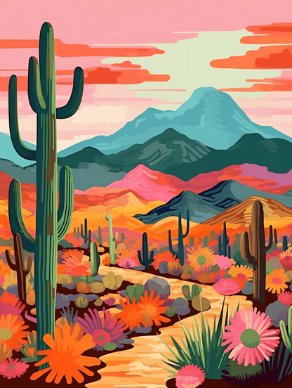 "Vivid Deserts" Series by DIYArtCool™ #13 | Original Paint by Numbers