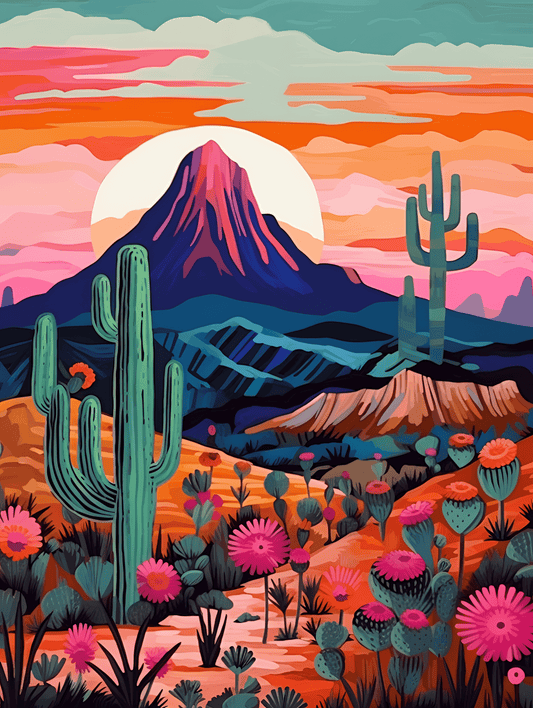 "Vivid Deserts" Series by DIYArtCool™ #12 | Original Paint by Numbers