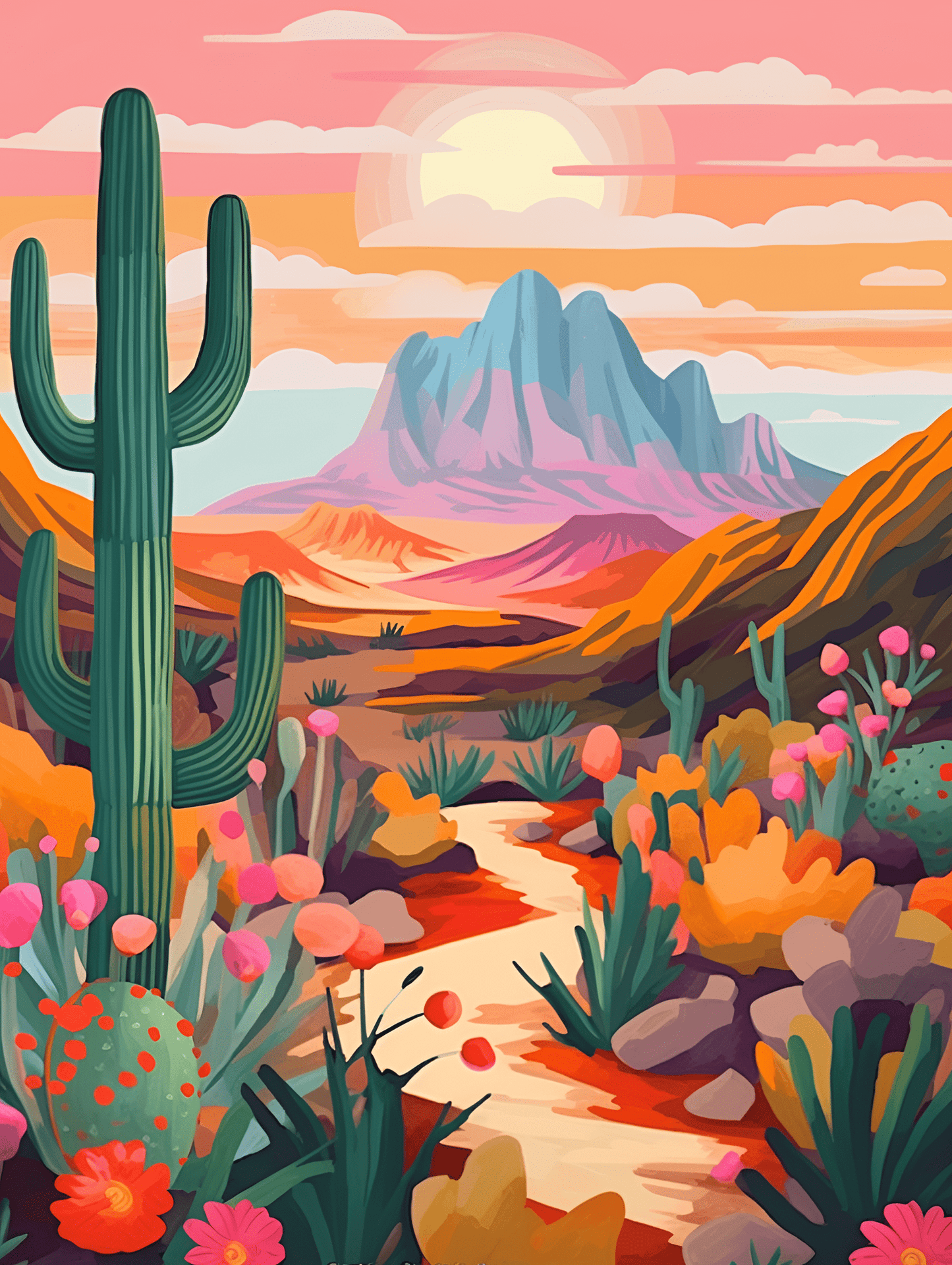 "Vivid Deserts" Series by DIYArtCool™ #10 | Original Paint by Numbers