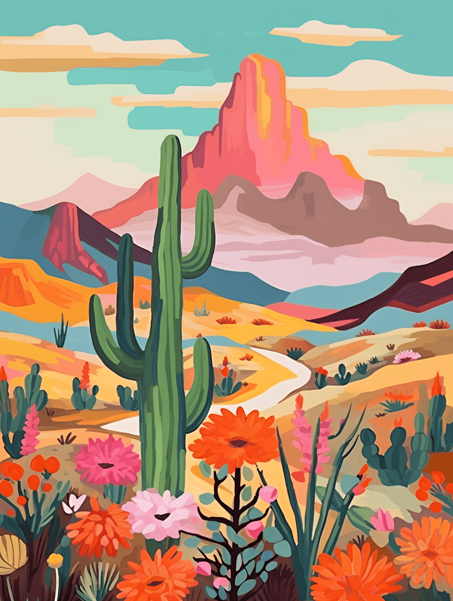 "Vivid Deserts" Series by DIYArtCool™ #09 | Original Paint by Numbers