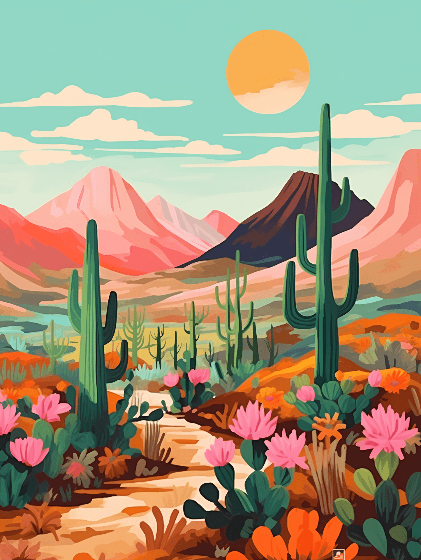 "Vivid Deserts" Series by DIYArtCool™ #08 | Original Paint by Numbers