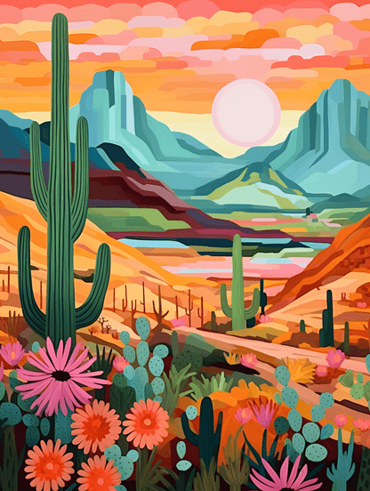 "Vivid Deserts" Series by DIYArtCool™ #03 | Original Paint by Numbers