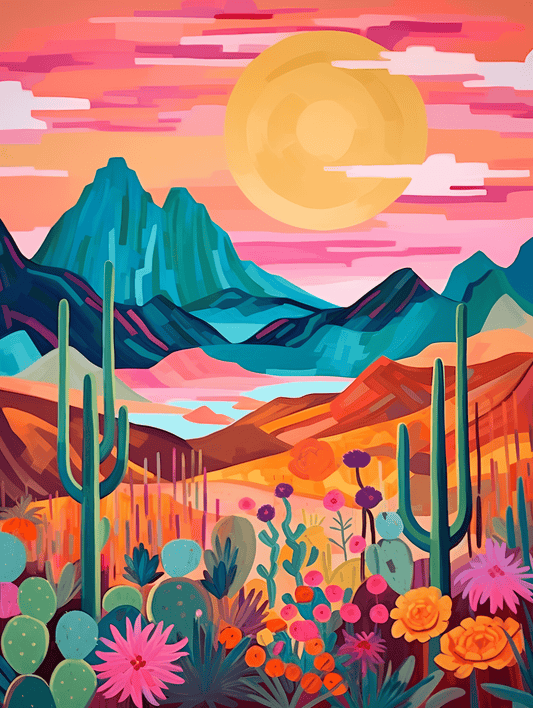 "Vivid Deserts" Series by DIYArtCool™ #02 | Original Paint by Numbers